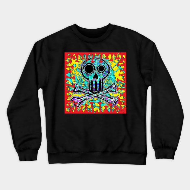 skull tag pop art Crewneck Sweatshirt by LowEndGraphics